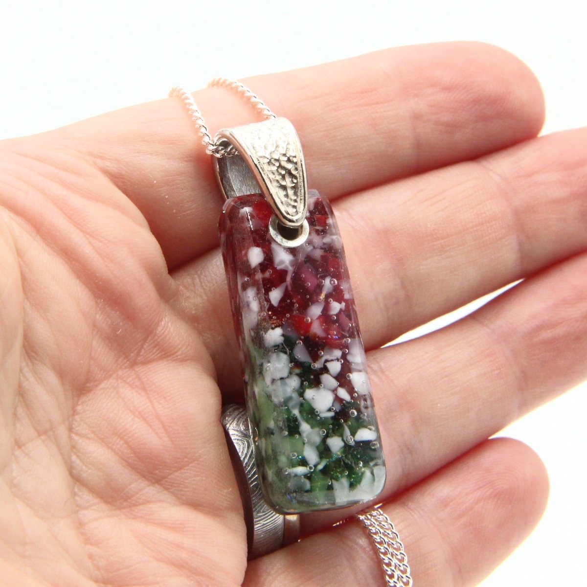 Red and Green Glass Pendant