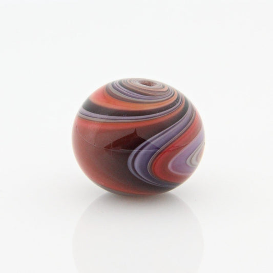 Red and Purple Striped Statement Bead - Handmade Glass Lampwork, Unique Focal Bead for Pendant, Suncatcher, or Home Decorating