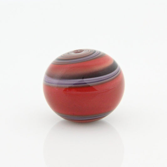 Red and Purple Striped Statement Bead - Handmade Glass Lampwork, Unique Focal Bead for Pendant, Suncatcher, or Home Decorating