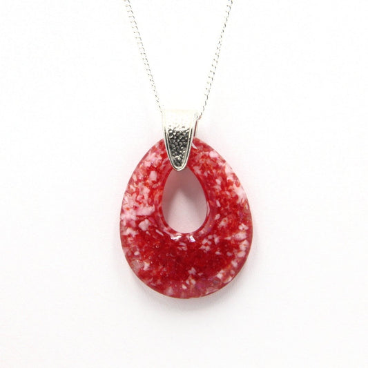 Red and White Glass Pendant