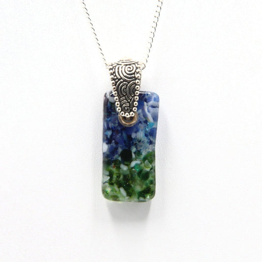 Small Blue and Green Glass Pendant