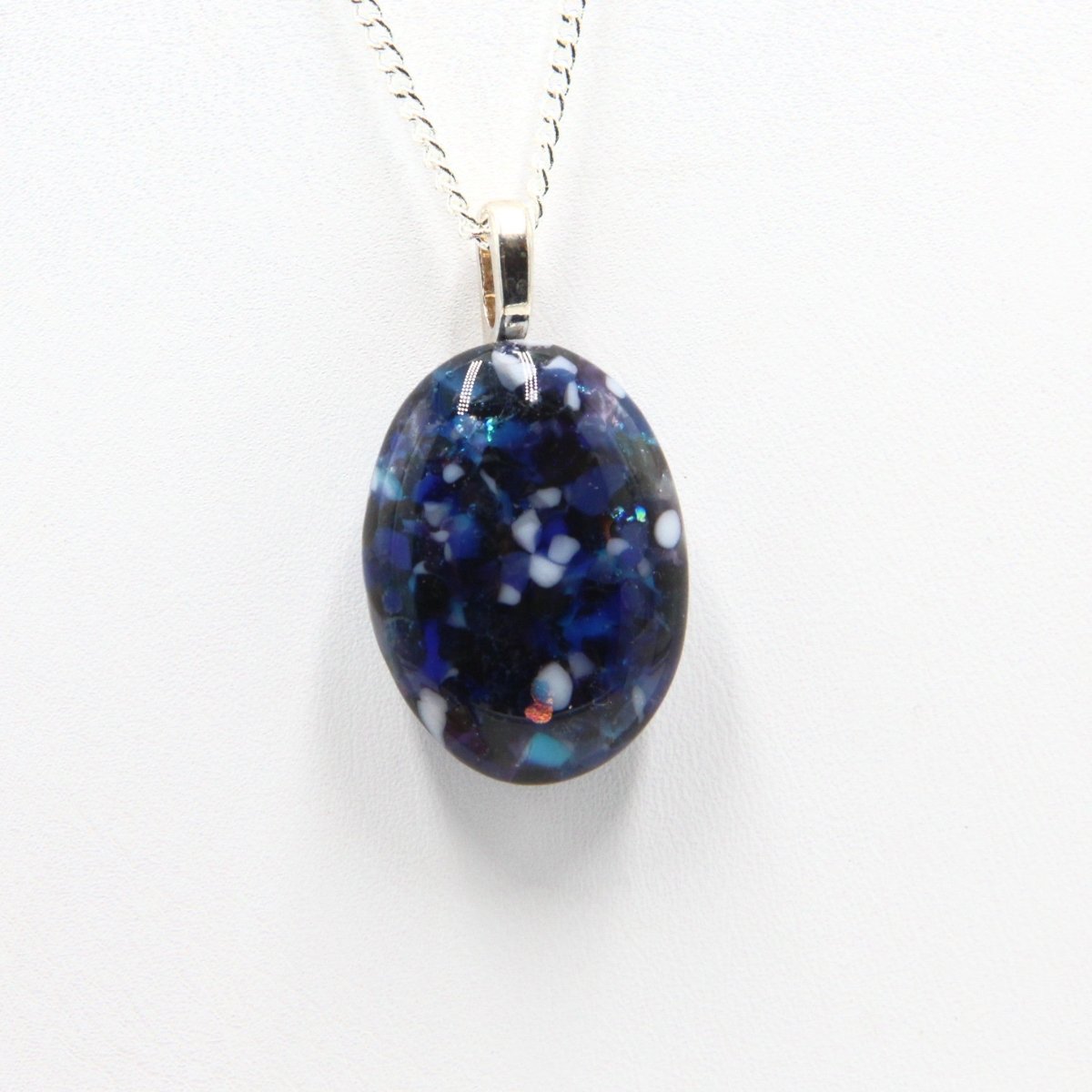 Small Blue-Purple Dichroic Frit Pendant