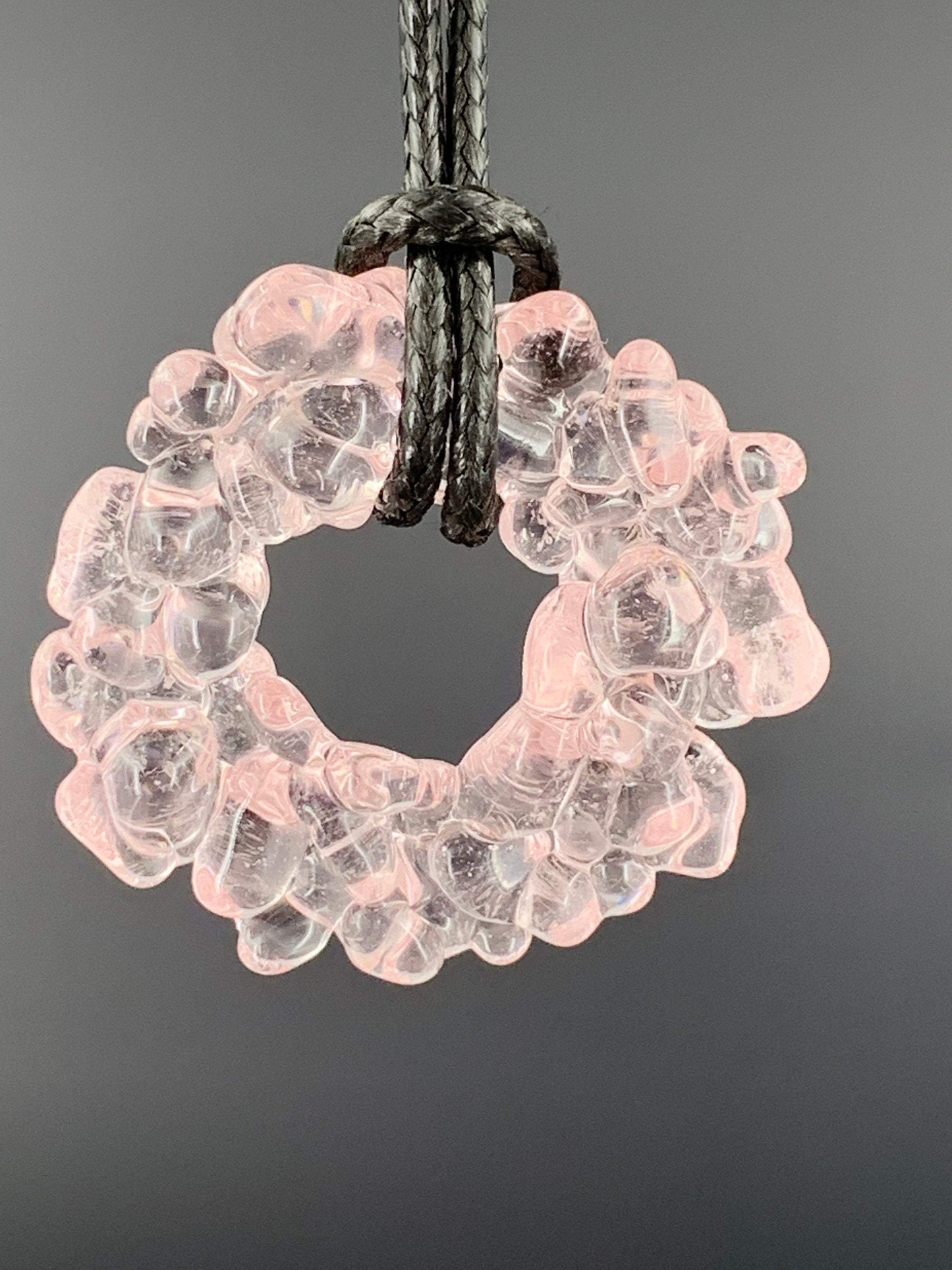 Upcycled Glass Jewelry, Pink Statement Pendant Necklace, Recycled Glass, Gift for Wine Lover, Glass Bottle Art