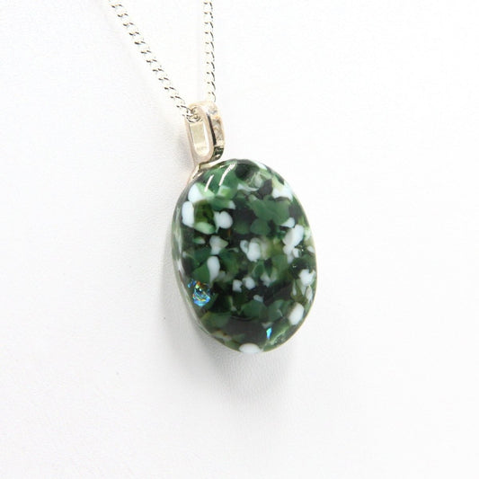 Small Green Dichroic Frit Pendant