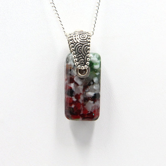 Small Red and Green Glass Pendant