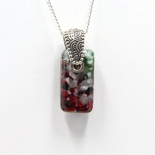 Small Red and Green Glass Pendant