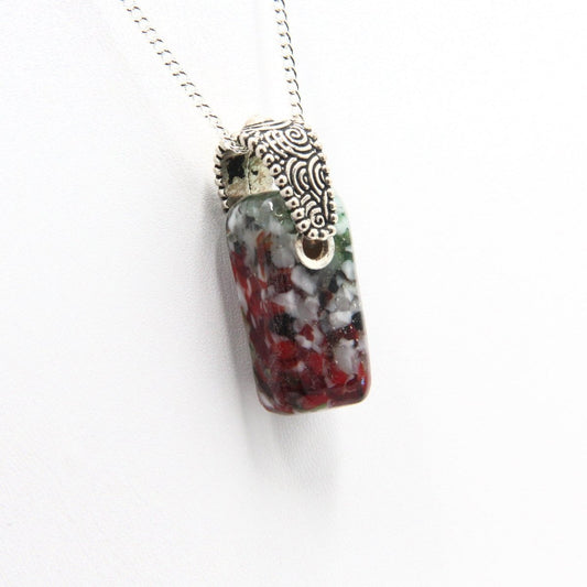 Small Red and Green Glass Pendant