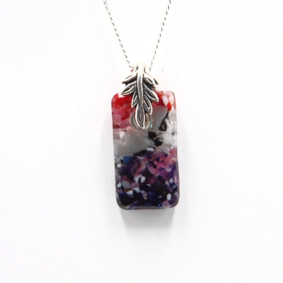 Small Red and Purple Glass Pendant