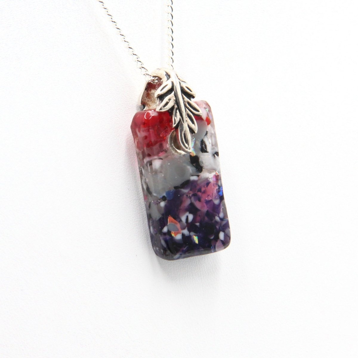 Small Red and Purple Glass Pendant