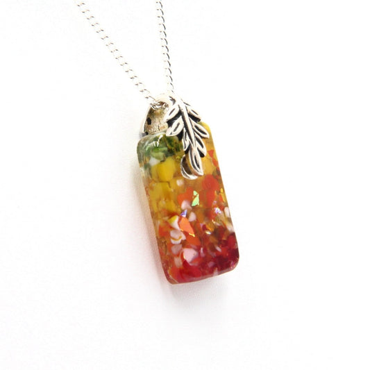 Small Red and Yellow Glass Pendant