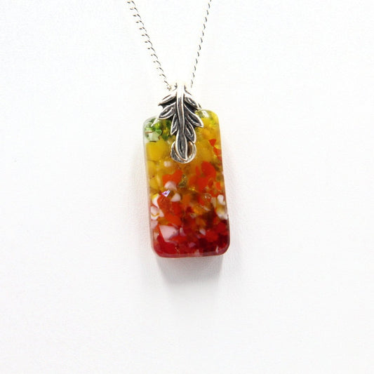 Small Red and Yellow Glass Pendant