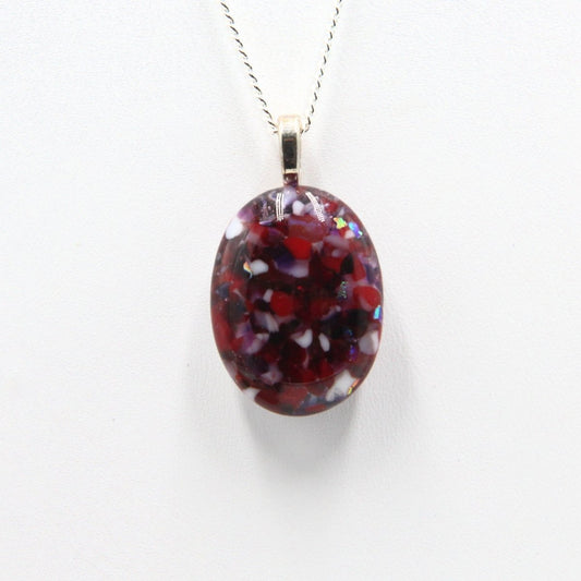 Small Red-Purple Dichroic Frit Pendant