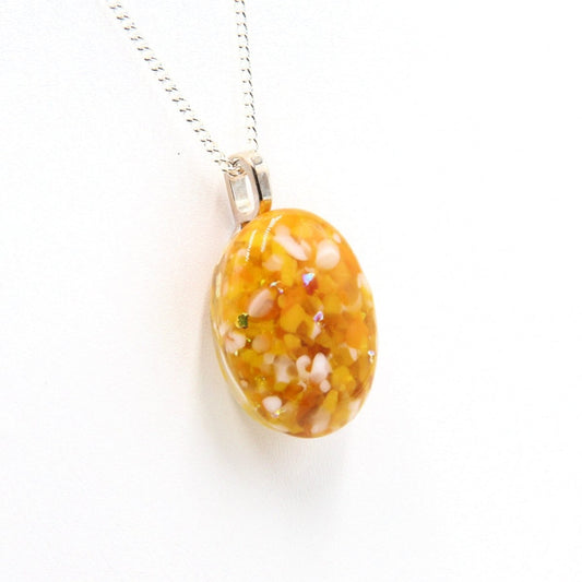Small Yellow Dichroic Frit Pendant