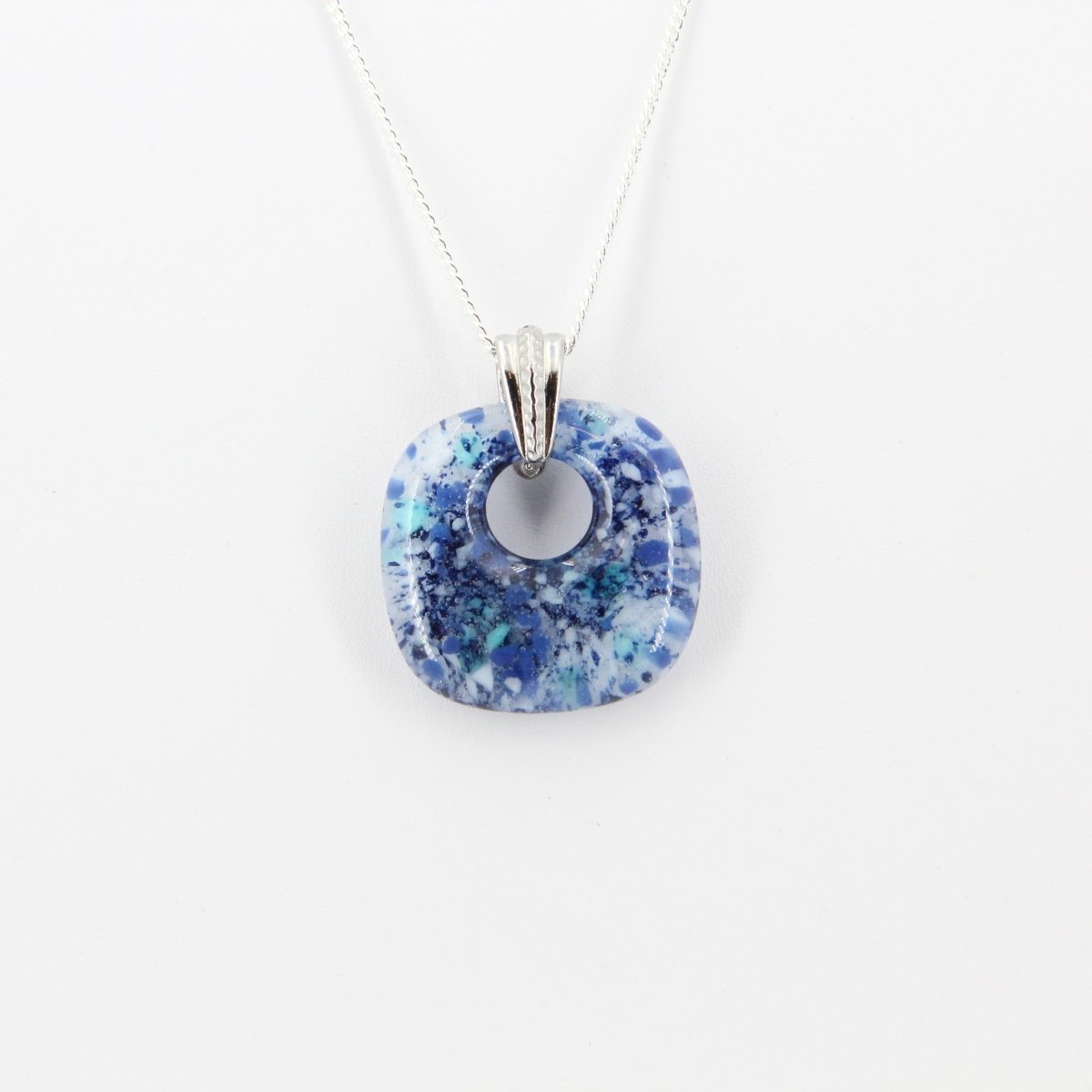 Speckled Blue Glass Pendant