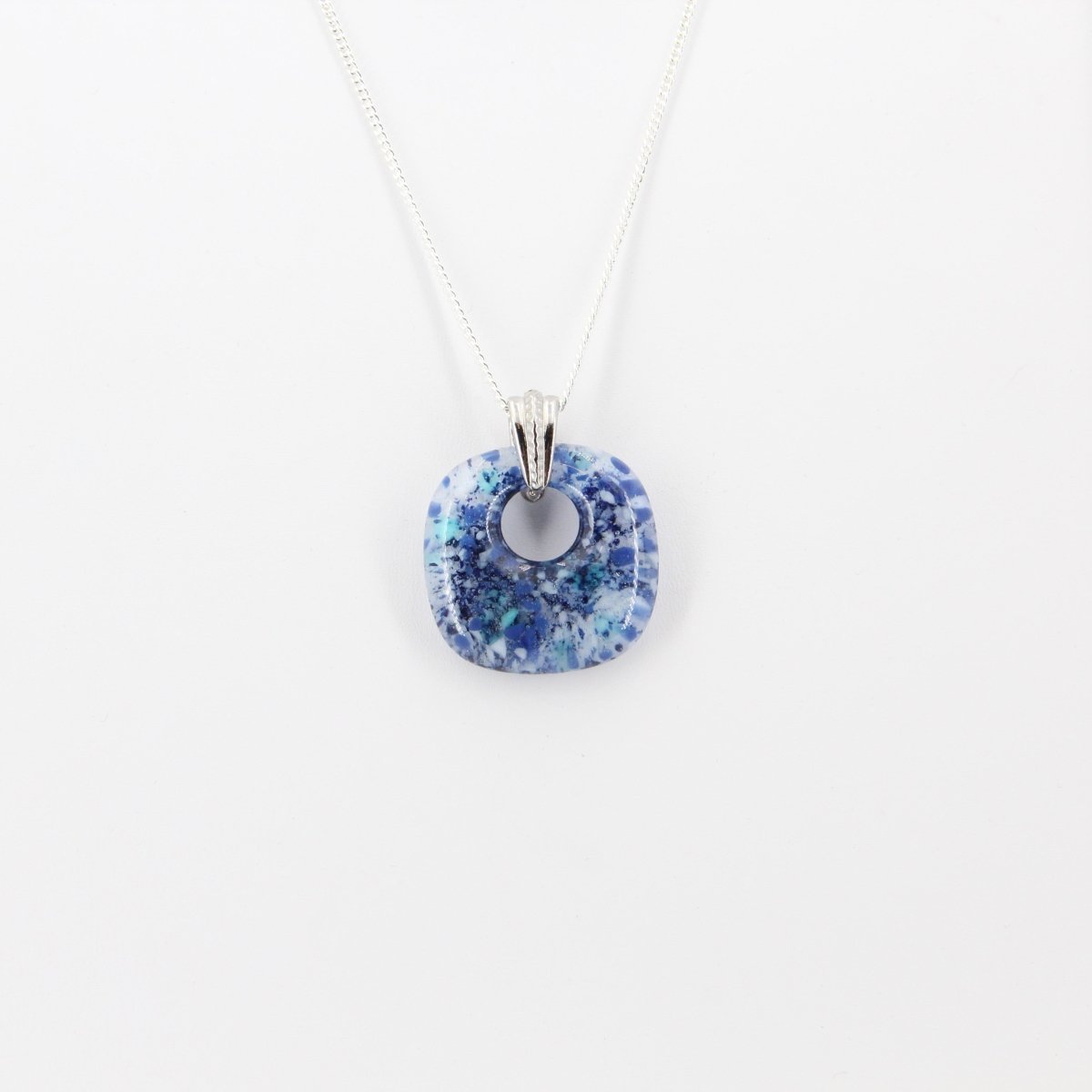 Speckled Blue Glass Pendant