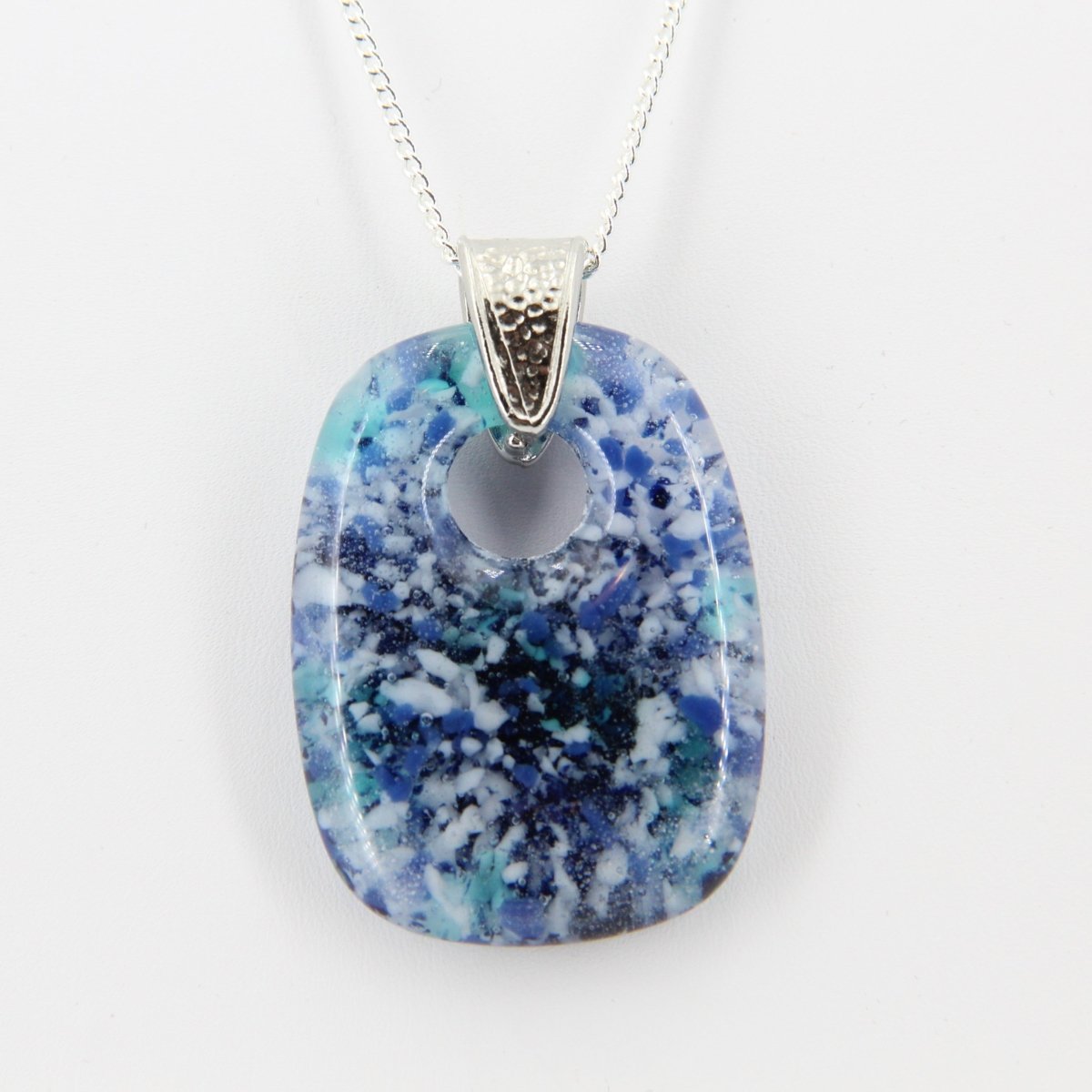 Speckled Blue Glass Pendant