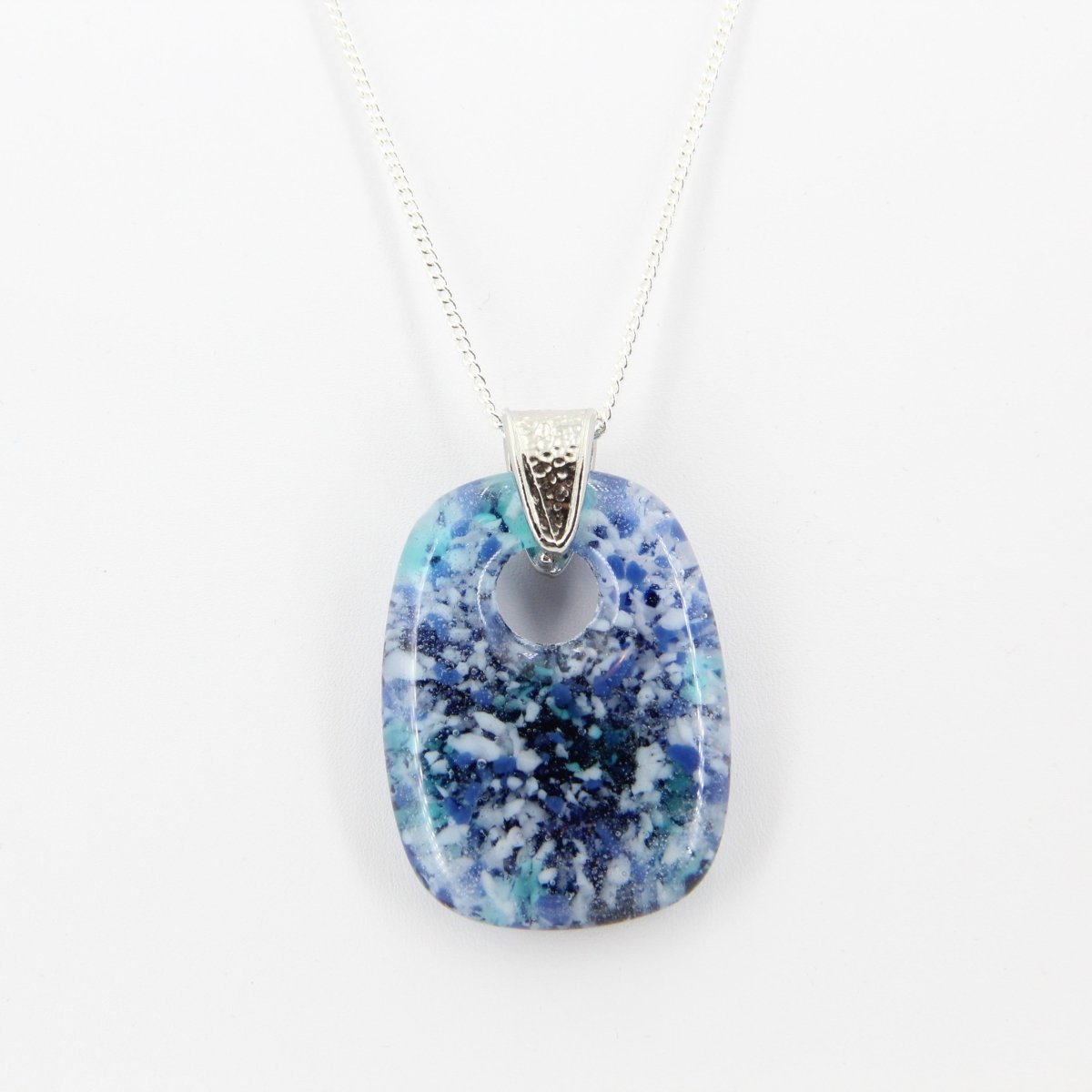 Speckled Blue Glass Pendant