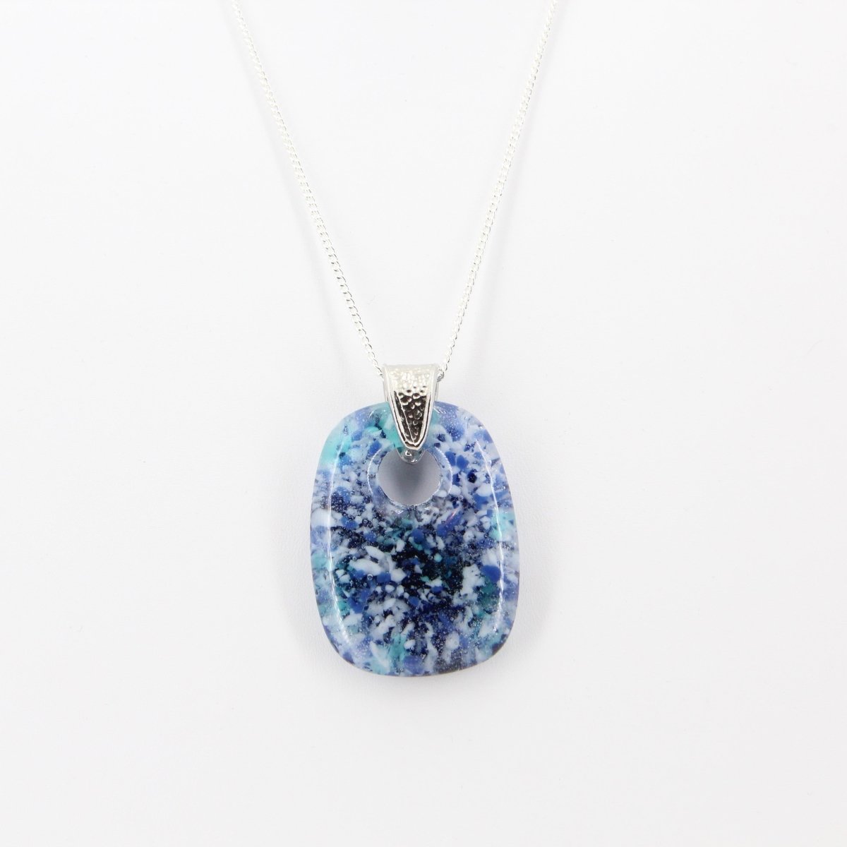 Speckled Blue Glass Pendant