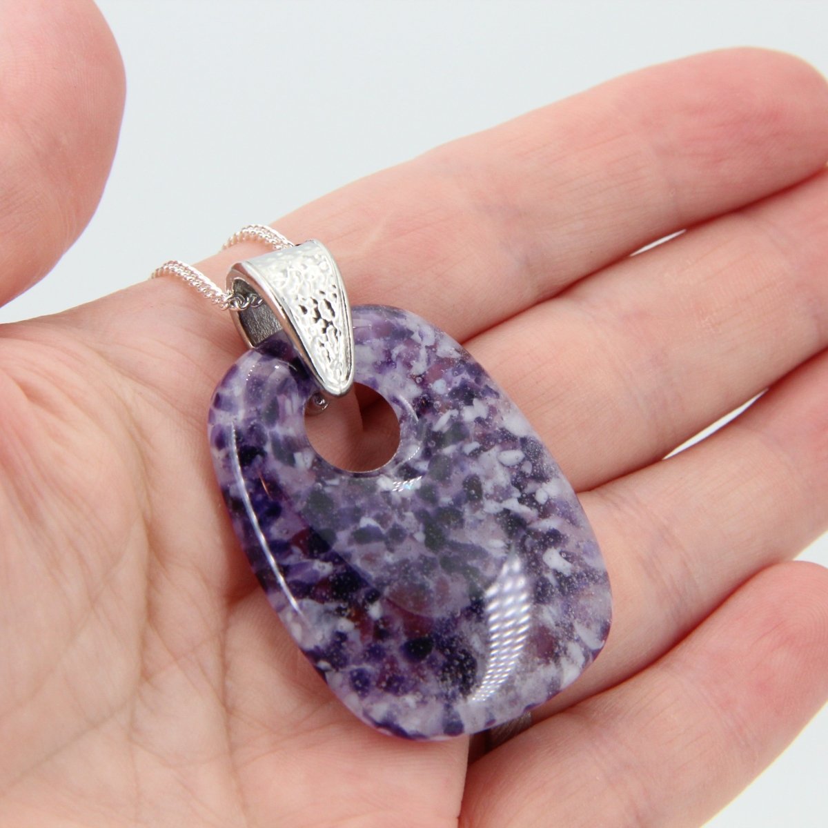 Speckled Purple Glass Pendant