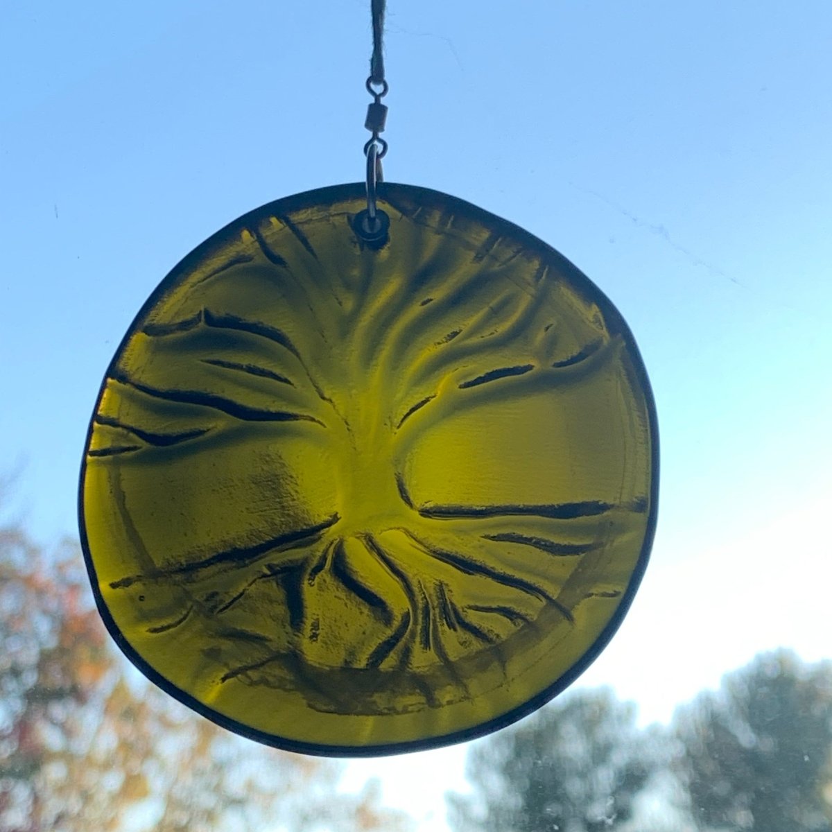Suncatcher from Upcycled Wine Bottle