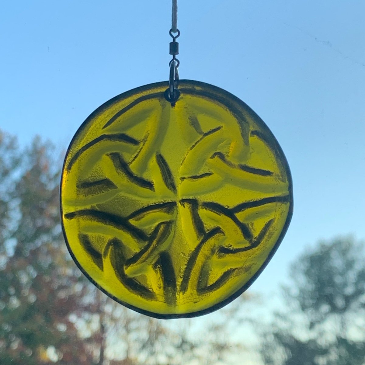 Suncatcher from Upcycled Wine Bottle