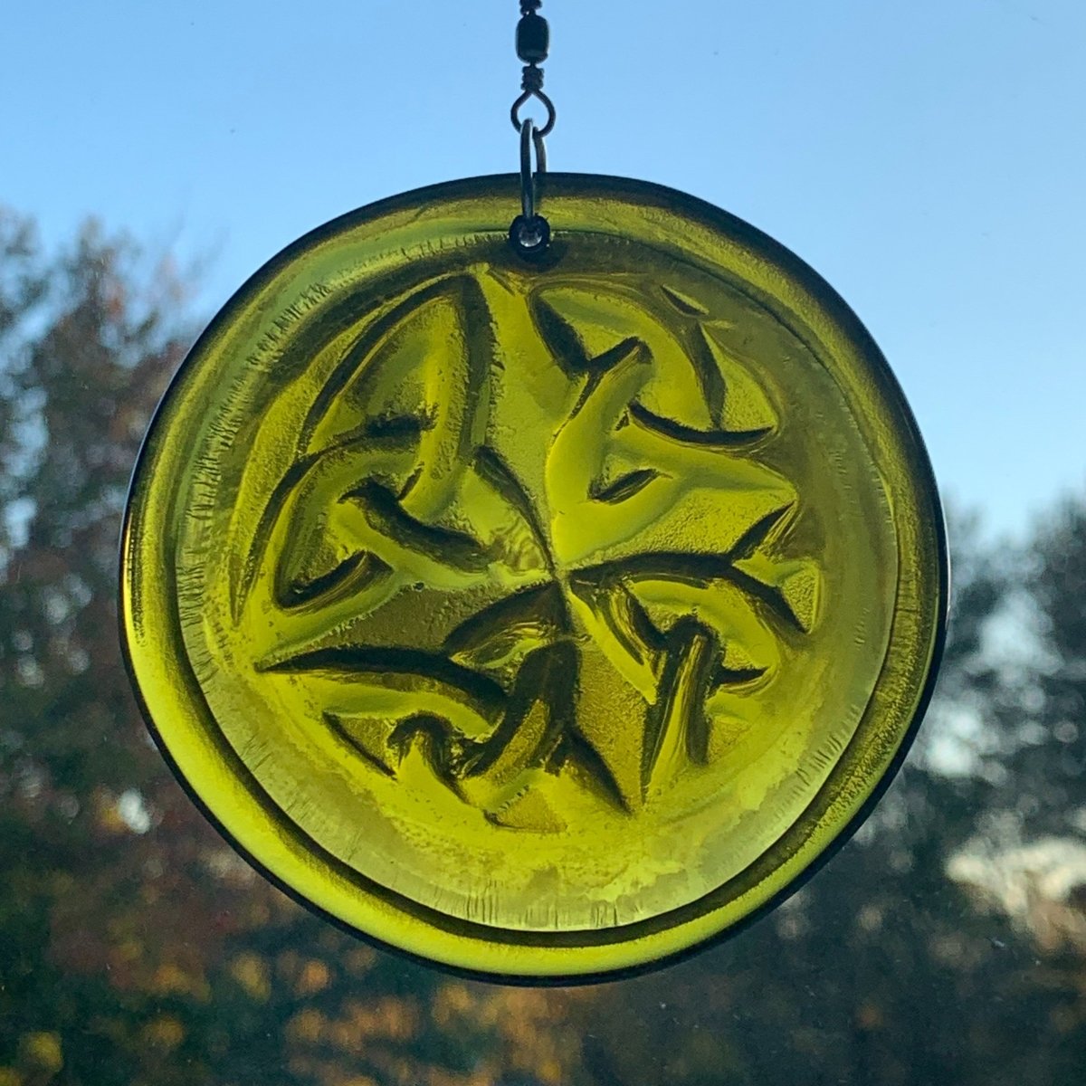 Suncatcher from Upcycled Wine Bottle
