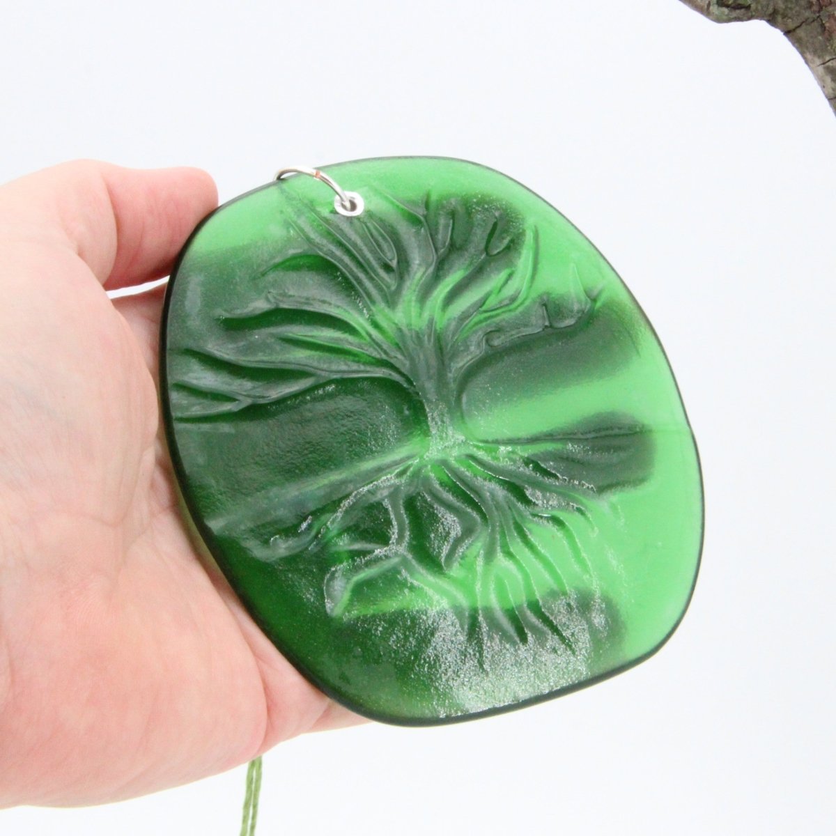 Tree of Life Suncatcher from Upcycled Wine Bottle
