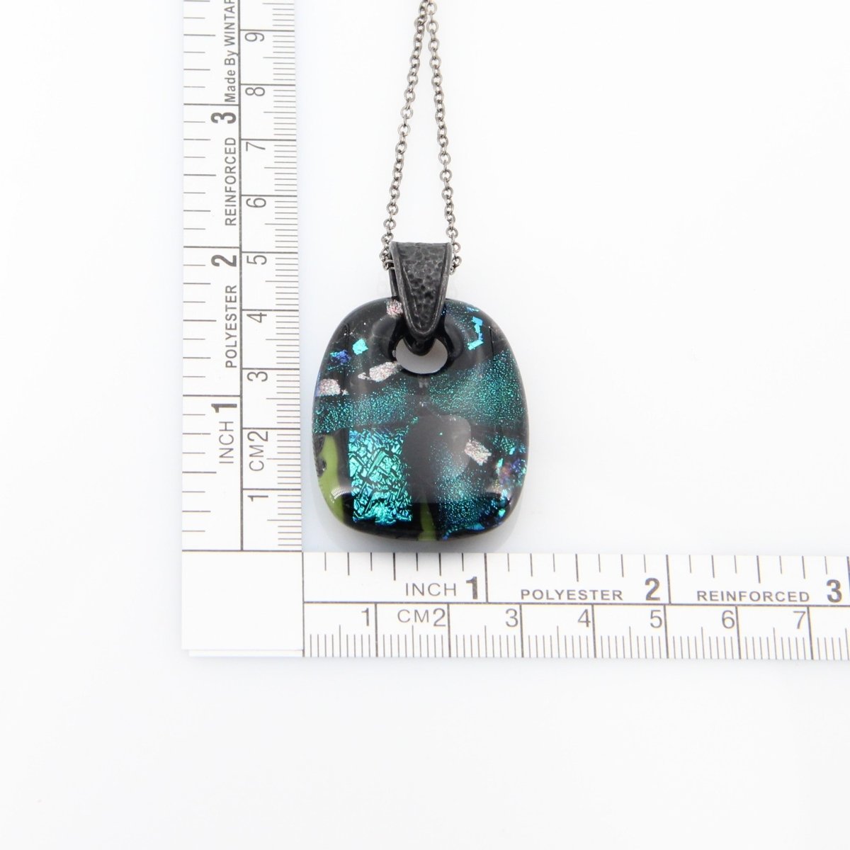 Turquoise Dichroic Glass Pendant