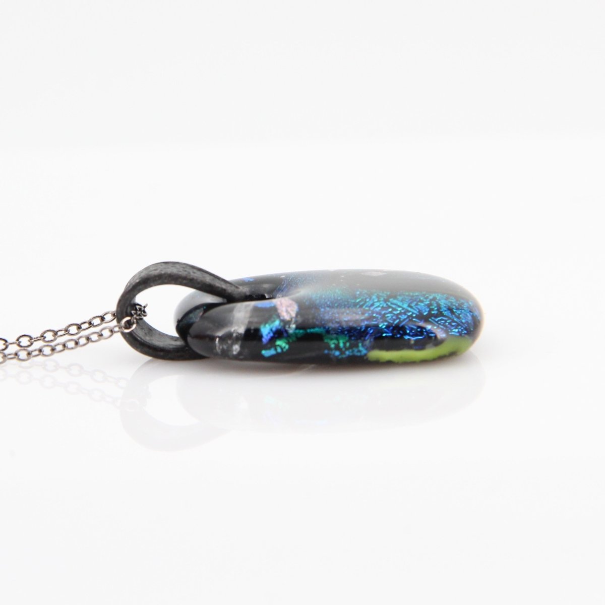Turquoise Dichroic Glass Pendant