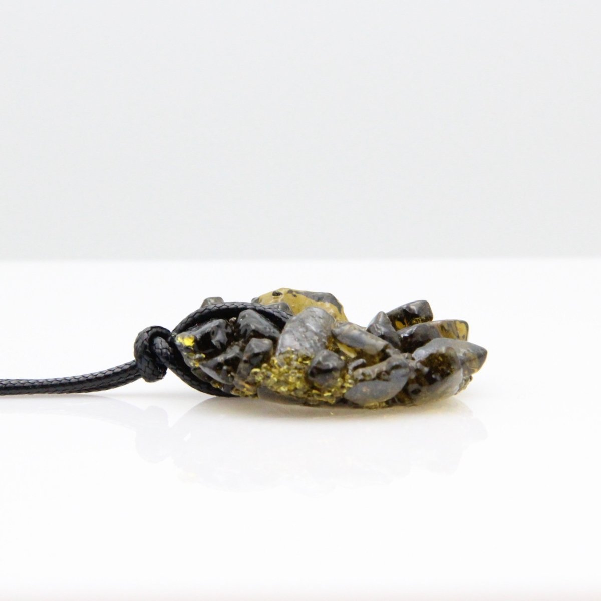 Upcycled Amber Donut Necklace, Recycled Glass Pendant