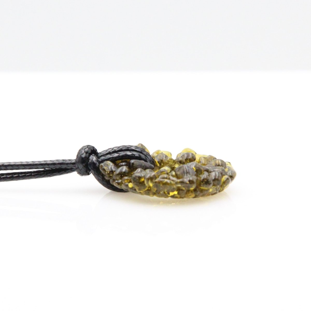 Upcycled Amber Donut Necklace, Recycled Glass Pendant
