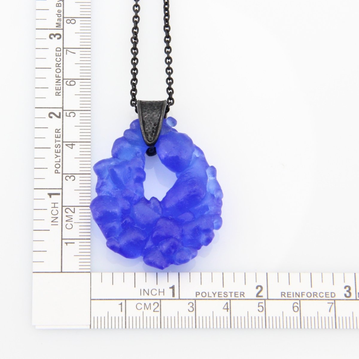 Upcycled Blue Necklace, Recycled Glass Pendant