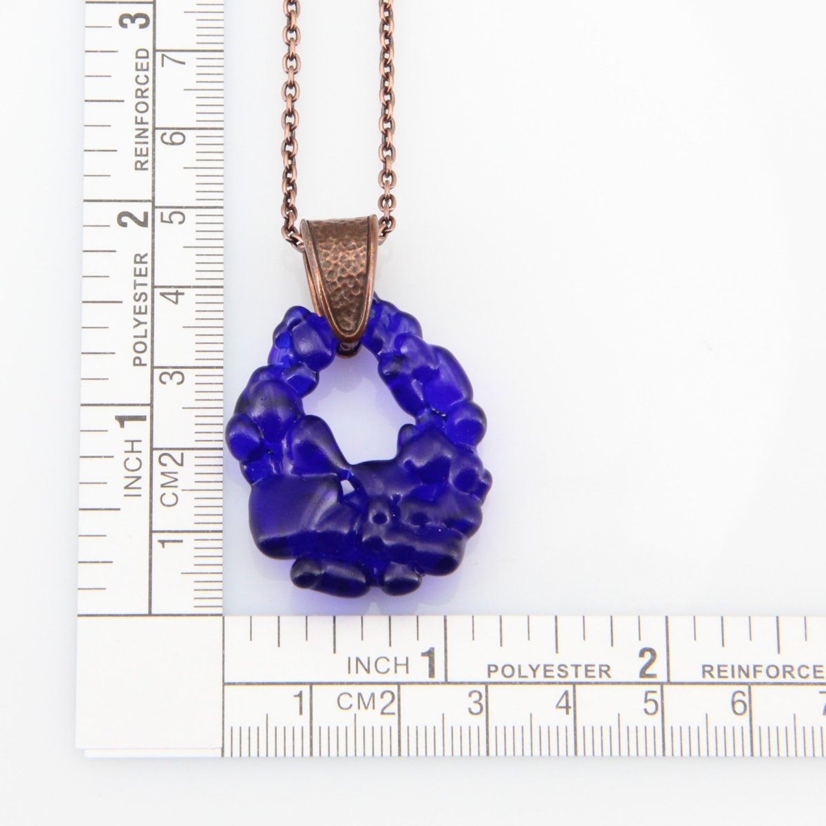 Upcycled Blue Necklace, Recycled Glass Pendant