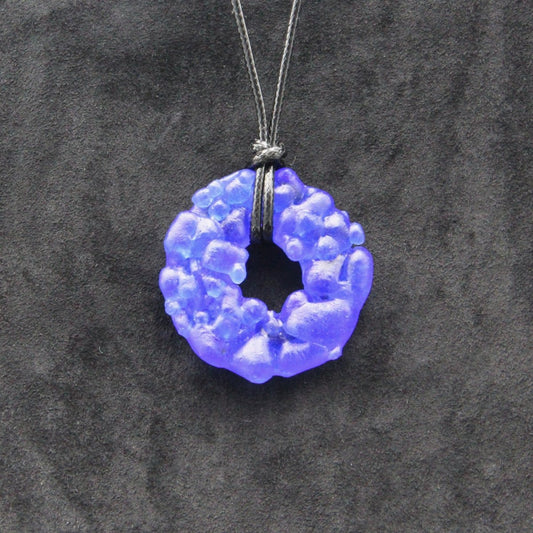 Upcycled Blue Necklace, Recycled Glass Pendant