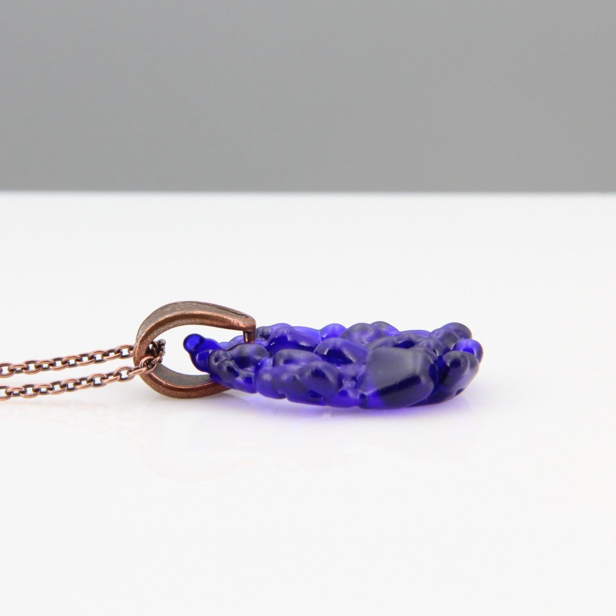 Upcycled Blue Necklace, Recycled Glass Pendant