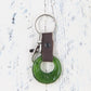 Upcycled Glass and Leather Keychain