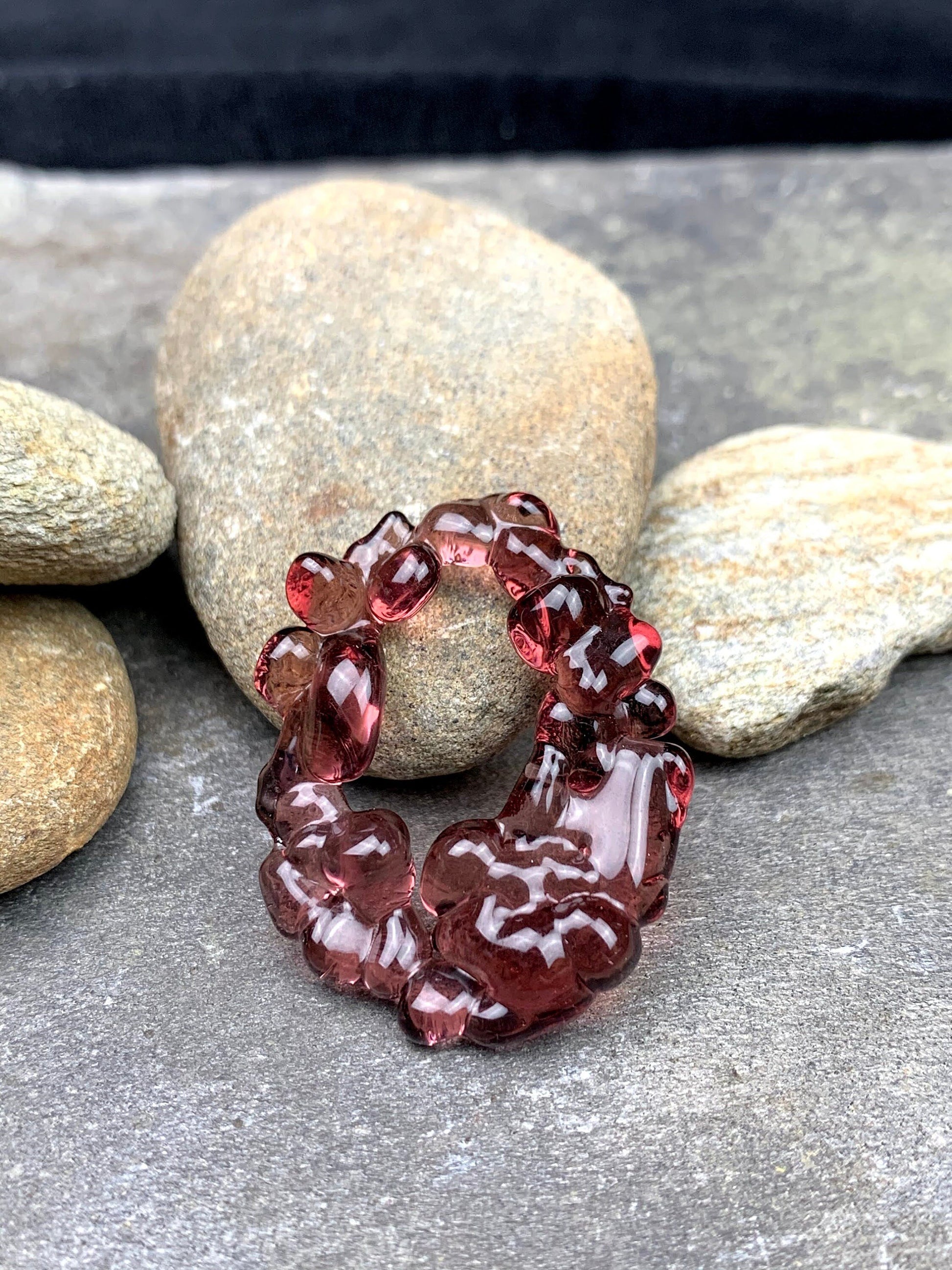 Upcycled Glass Jewelry, Purple Statement Pendant Necklace, Recycled Glass, Gift for Wine Lover, Glass Bottle Art