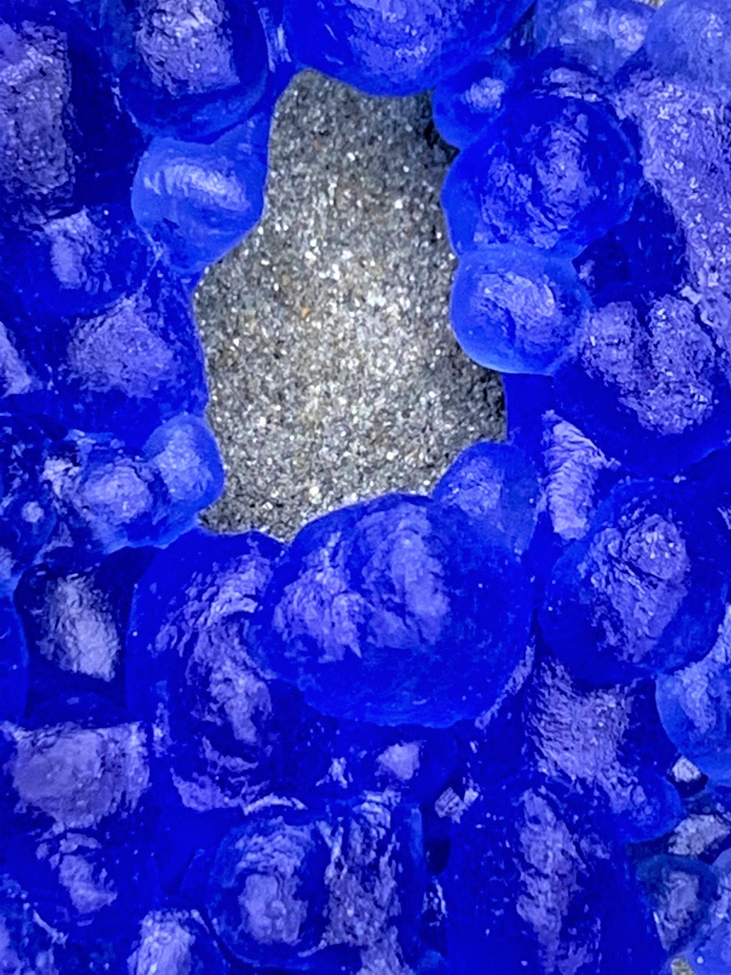 Upcycled Glass Jewelry, Blue Statement Pendant Necklace, Recycled Glass, Gift for Wine Lover, Glass Bottle Art