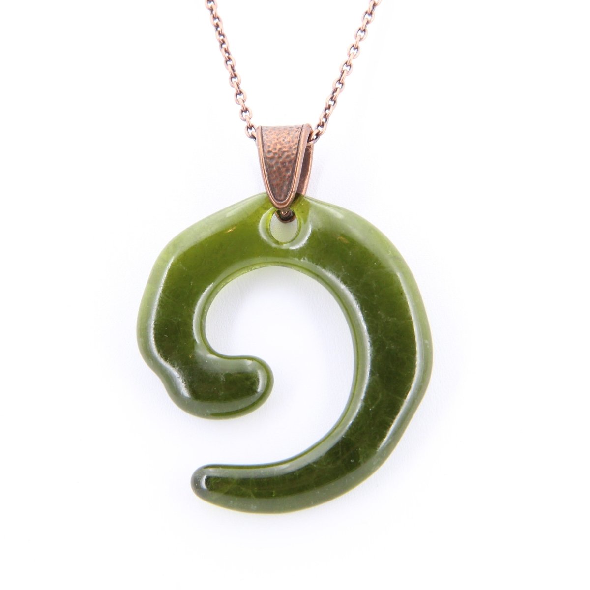 Upcycled Green Statement Necklace, Recycled Glass Pendant