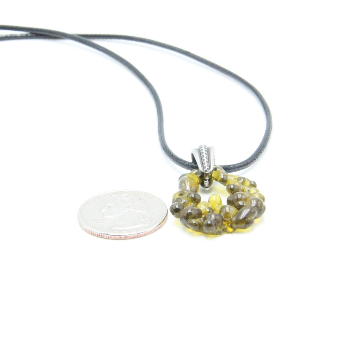 Upcycled Green Statement Necklace, Recycled Glass Pendant