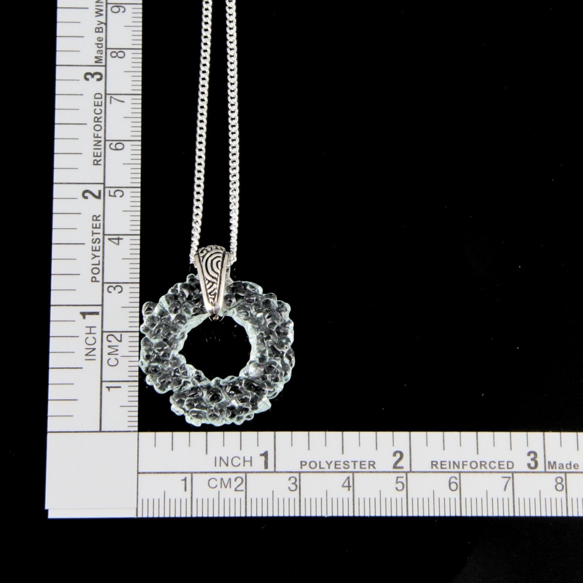 Upcycled Pale Aqua Blue Donut Necklace