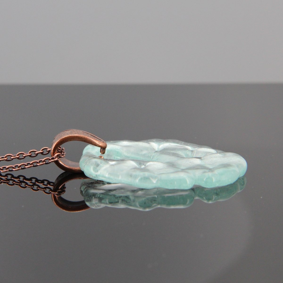 Upcycled Pale Aqua Blue Necklace