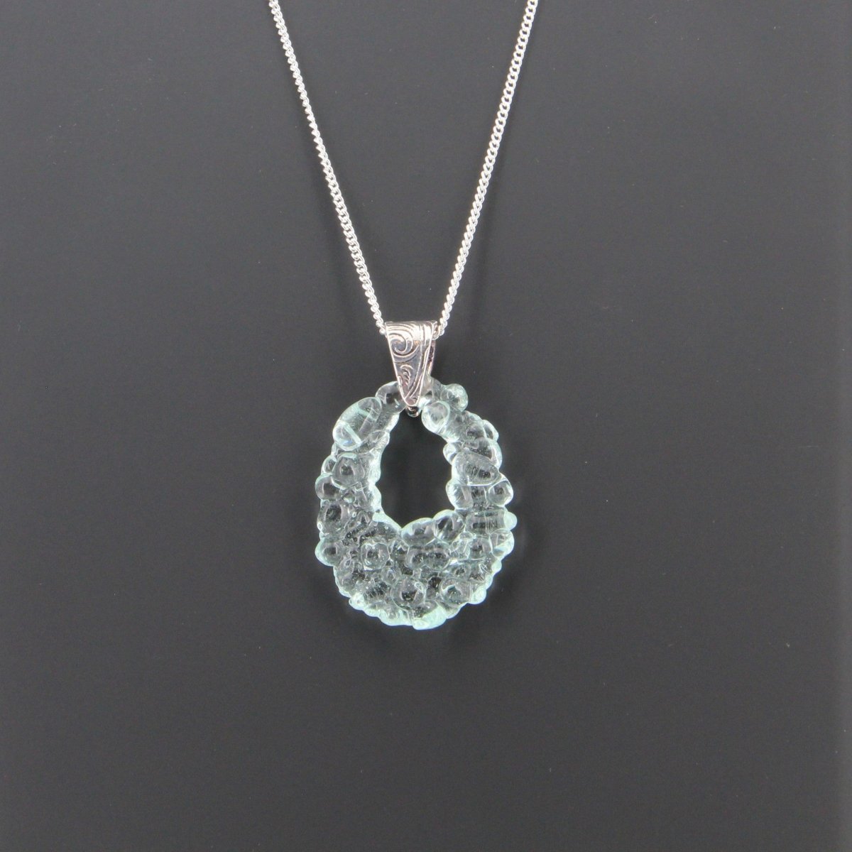 Upcycled Pale Aqua Blue Necklace