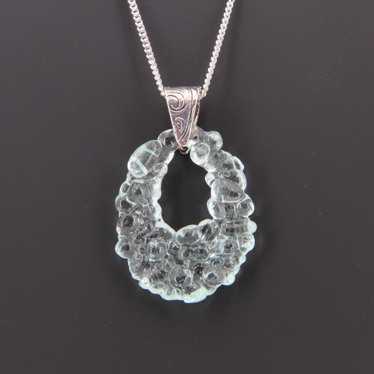 Upcycled Pale Aqua Blue Necklace