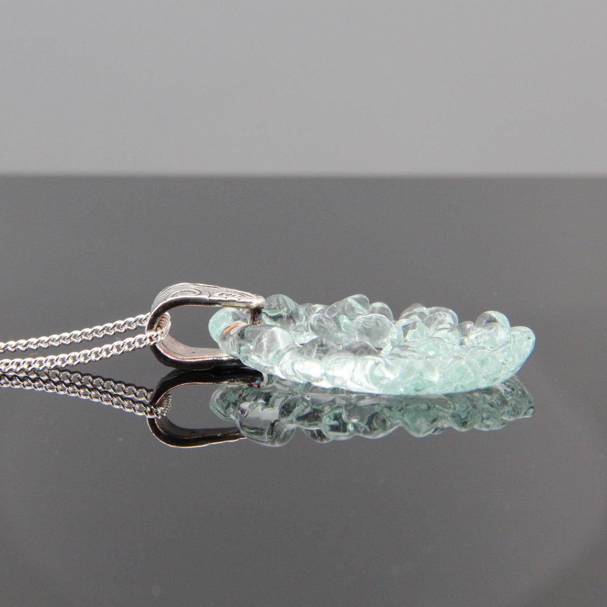 Upcycled Pale Aqua Blue Necklace