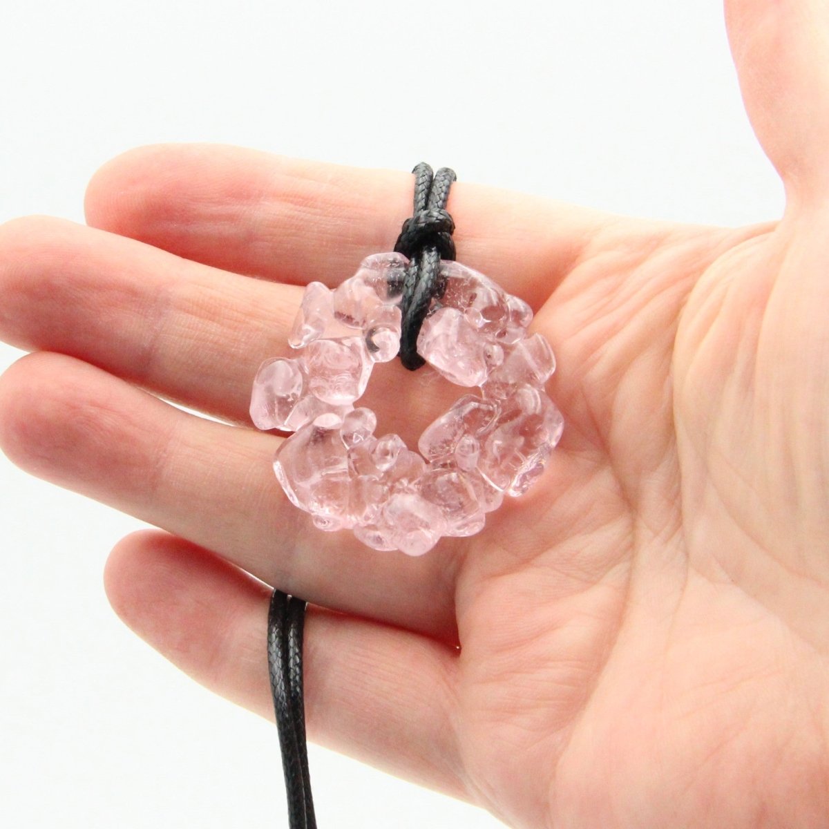 Upcycled Pink Donut Necklace, Recycled Glass Pendant