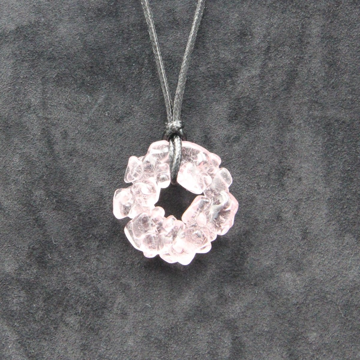 Upcycled Pink Donut Necklace, Recycled Glass Pendant