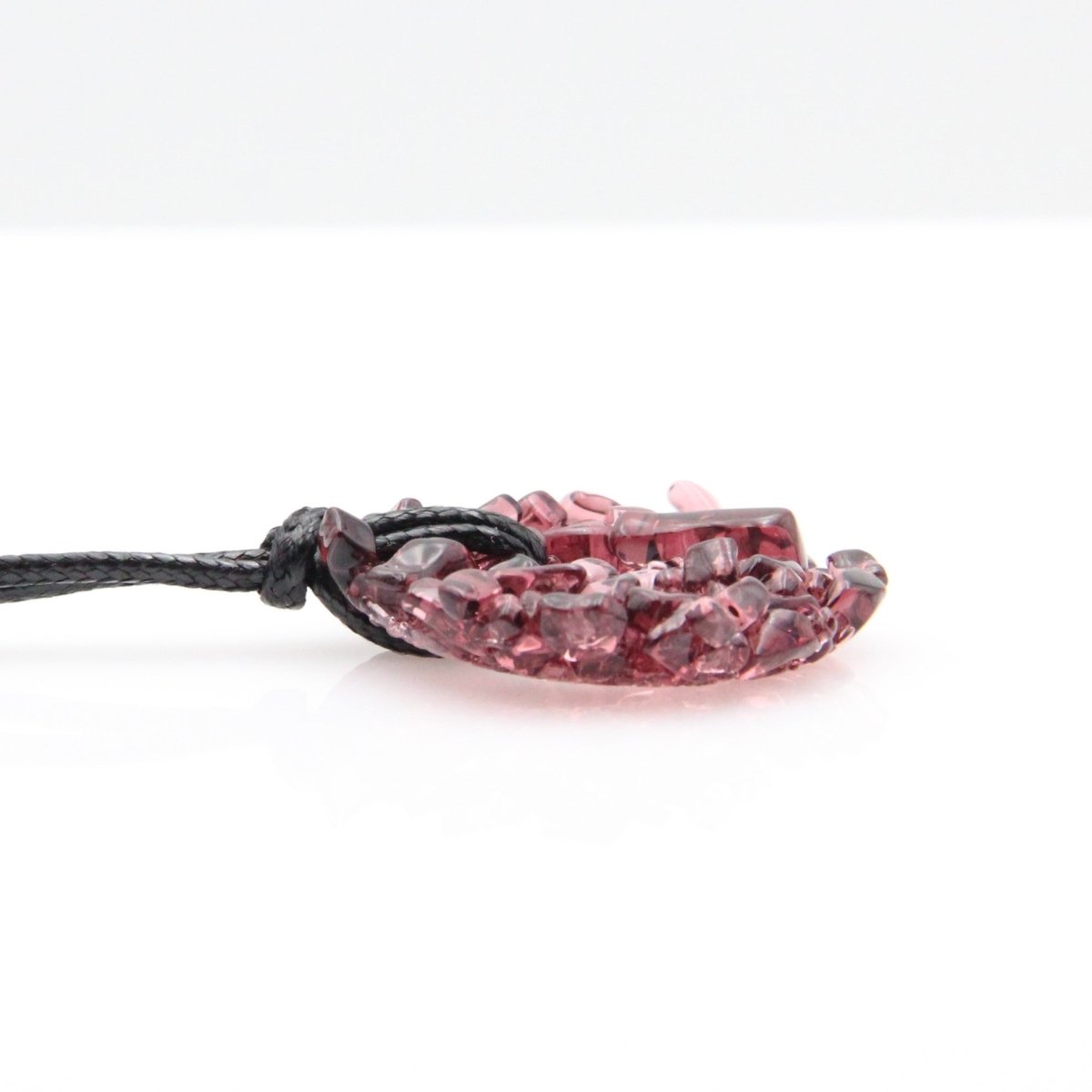Upcycled Purple Donut Necklace, Recycled Glass Pendant
