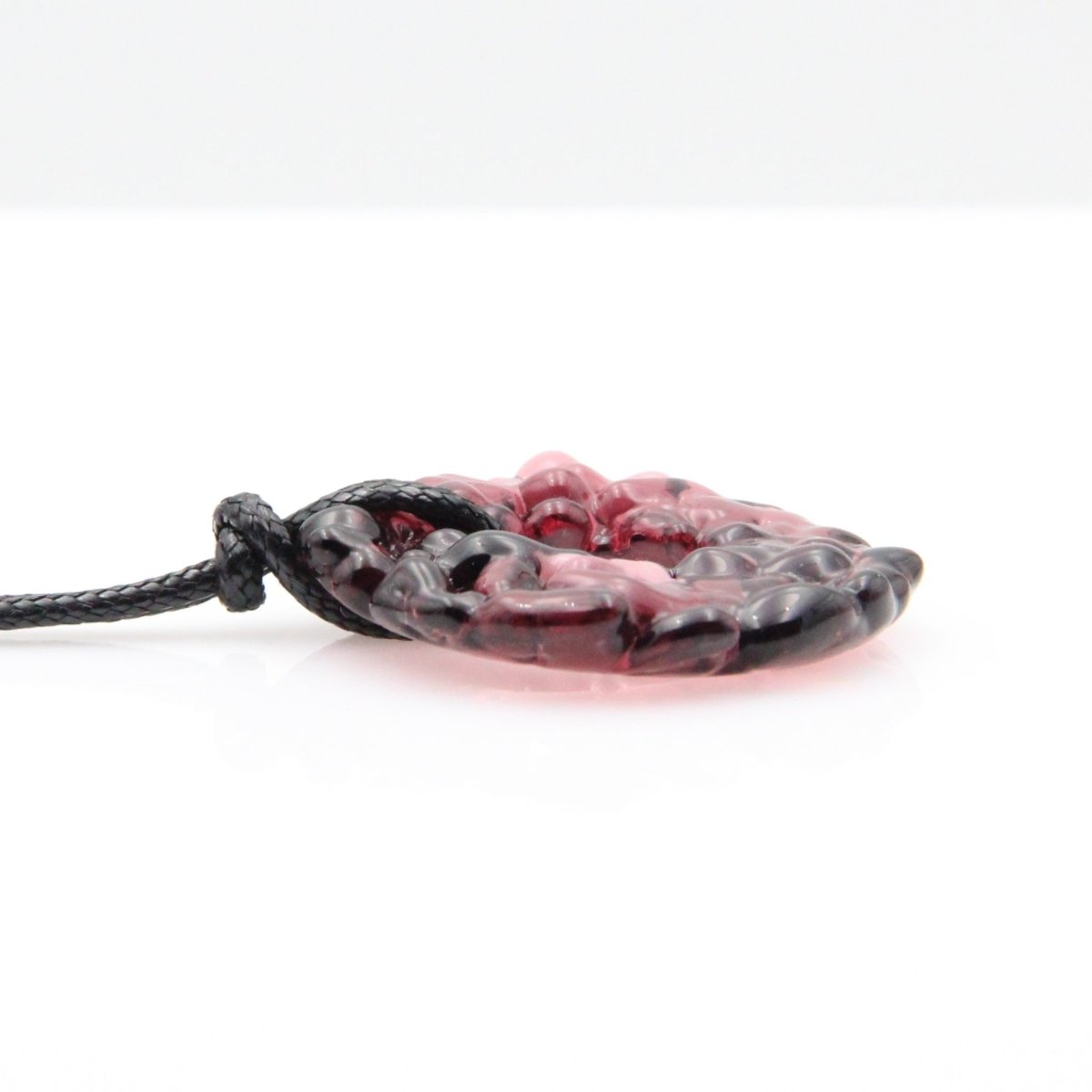 Upcycled Purple Donut Necklace, Recycled Glass Pendant