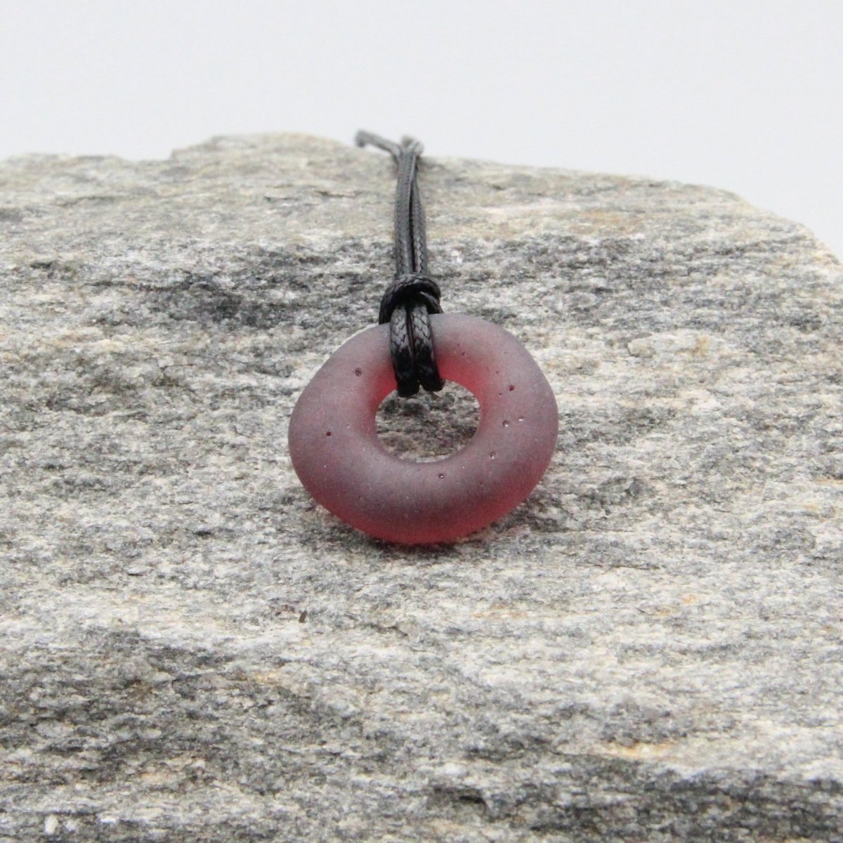 Upcycled Purple Donut Necklace, Recycled Glass Pendant